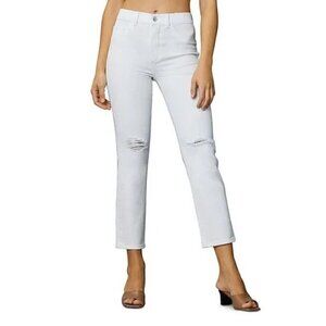 DL1961 Patti Straight Leg High Rise Vintage Ankle Distressed Jeans White Size 29